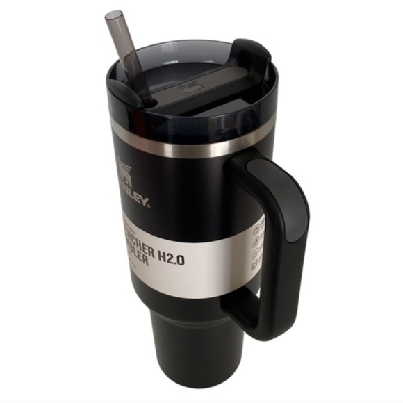 Stanley Black Tumbler with Straw